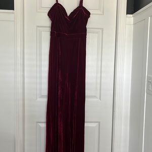 Burgundy Velvet Jumpsuit